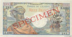 1000 Francs réserve Spécimen ALGÉRIE  1945 P.096s NEUF