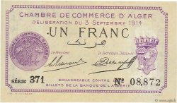 1 Franc ALGÉRIE Alger 1914 JP.137.01 SUP