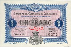 1 Franc ALGÉRIE Constantine 1917 JP.140.15 SUP
