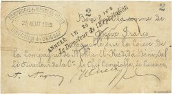 2 Francs ALGÉRIE Bénisaf 1915 JPCV.13 TB+