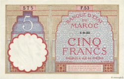 5 Francs MAROC  1922 P.23Aa SPL