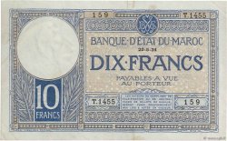 10 Francs MAROKKO  1931 P.17a fVZ