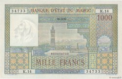 1000 Francs MAROC  1952 P.47 SUP à SPL