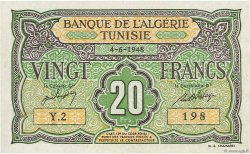 20 Francs TUNISIE  1948 P.22 NEUF