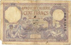 100 Francs TUNISIE  1933 P.10b B