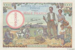 1000 Francs Spécimen TUNISIE  1946 P.26s pr.NEUF