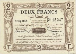 2 Francs TUNISIA  1920 P.50 UNC-
