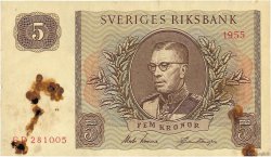 5 Kronor SUÈDE  1955 P.42b TB