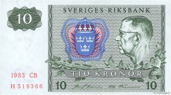 10 Kronor SUÈDE  1983 P.52e SUP