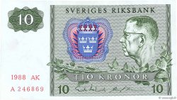 10 Kronor SUÈDE  1988 P.52e SUP