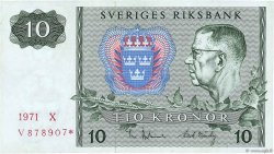 10 Kronor SWEDEN  1971 P.52cr1 XF