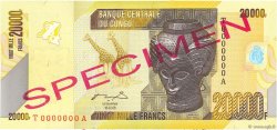 20000 Francs Spécimen RÉPUBLIQUE DÉMOCRATIQUE DU CONGO  2012 P.104s pr.NEUF