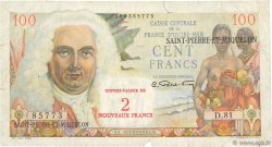 2 NF sur 100 Francs La Bourdonnais SAINT PIERRE ET MIQUELON  1960 P.32 TB