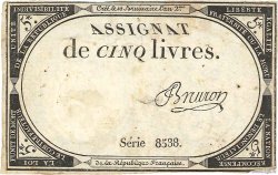 5 Livres FRANCE  1793 Ass.46a TB