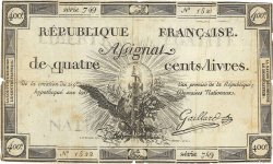 400 Livres FRANCE  1792 Ass.38a B+