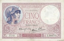 5 Francs FEMME CASQUÉE modifié FRANCE  1939 F.04.02 TTB