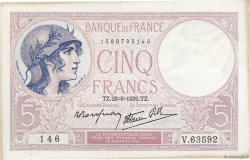 5 Francs FEMME CASQUÉE modifié FRANCE  1939 F.04.10 TTB+