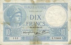 10 Francs MINERVE modifié FRANCE  1939 F.07.09 B+