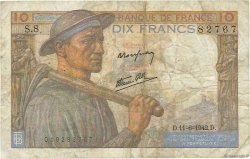 10 Francs MINEUR FRANCE  1942 F.08.03 B