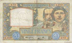 20 Francs TRAVAIL ET SCIENCE FRANCE  1941 F.12.18 pr.TTB