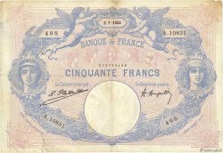 50 Francs BLEU ET ROSE FRANCE  1924 F.14.37 pr.TB