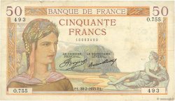 50 Francs CÉRÈS FRANCIA  1935 F.17.05 MBC