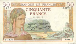 50 Francs CÉRÈS FRANCE  1935 F.17.11 TTB