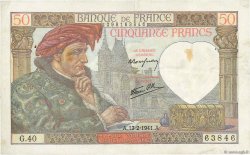 50 Francs JACQUES CŒUR FRANKREICH  1941 F.19.06