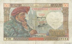50 Francs JACQUES CŒUR FRANCE  1941 F.19.07 TB