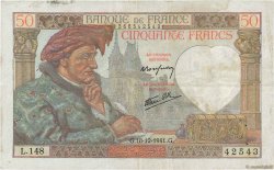 50 Francs JACQUES CŒUR FRANCE  1941 F.19.17 TB