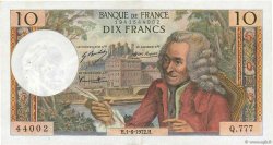 10 Francs VOLTAIRE FRANCE  1972 F.62.56 pr.SUP