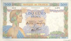 500 Francs LA PAIX FRANCE  1940 F.32.04 TTB+