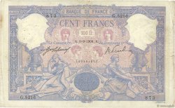 100 Francs BLEU ET ROSE FRANCE  1908 F.21.23 TB