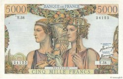 5000 Francs TERRE ET MER FRANCE  1951 F.48.04 SPL