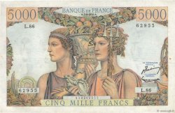 5000 Francs TERRE ET MER FRANCE  1952 F.48.06 TTB à SUP