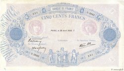 500 Francs BLEU ET ROSE modifié FRANCE  1938 F.31.09