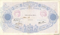 500 Francs BLEU ET ROSE modifié FRANCE  1939 F.31.35