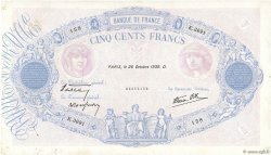 500 Francs BLEU ET ROSE modifié FRANCE  1939 F.31.45 TTB