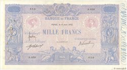1000 Francs BLEU ET ROSE FRANCE  1914 F.36.28 VF-