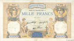 1000 Francs CÉRÈS ET MERCURE type modifié FRANCE  1937 F.38.05