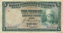 5 Franka Ari ALBANIE  1926 P.02b TTB