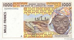 1000 Francs WEST AFRICAN STATES  1992 P.111Ab AU