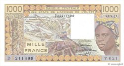 1000 Francs ÉTATS DE L AFRIQUE DE L OUEST  1989 P.406Di