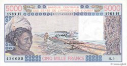 5000 Francs WEST AFRIKANISCHE STAATEN  1983 P.608Hh