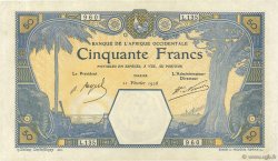 50 Francs DAKAR FRENCH WEST AFRICA Dakar 1926 P.09Bb MBC+