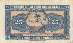 25 Francs FRENCH WEST AFRICA  1942 P.30a SS
