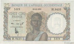 25 Francs AFRIQUE OCCIDENTALE FRANÇAISE (1895-1958)  1952 P.38 pr.NEUF