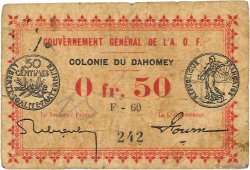 50 Centimes DAHOMEY  1917 P.01b B+