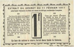 1 Franc SÉNÉGAL  1917 P.02b TTB+