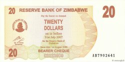 20 Dollars ZIMBABWE  2006 P.40 pr.NEUF